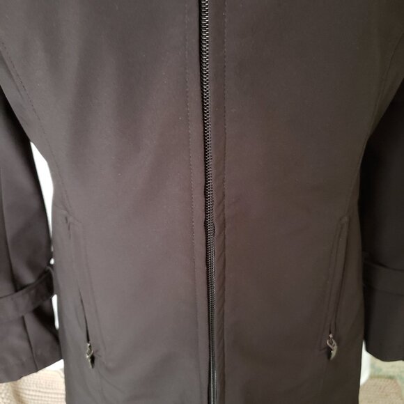 Kristen Blake black trench coat w/ red detail | Size Small - Picture 12 of 16